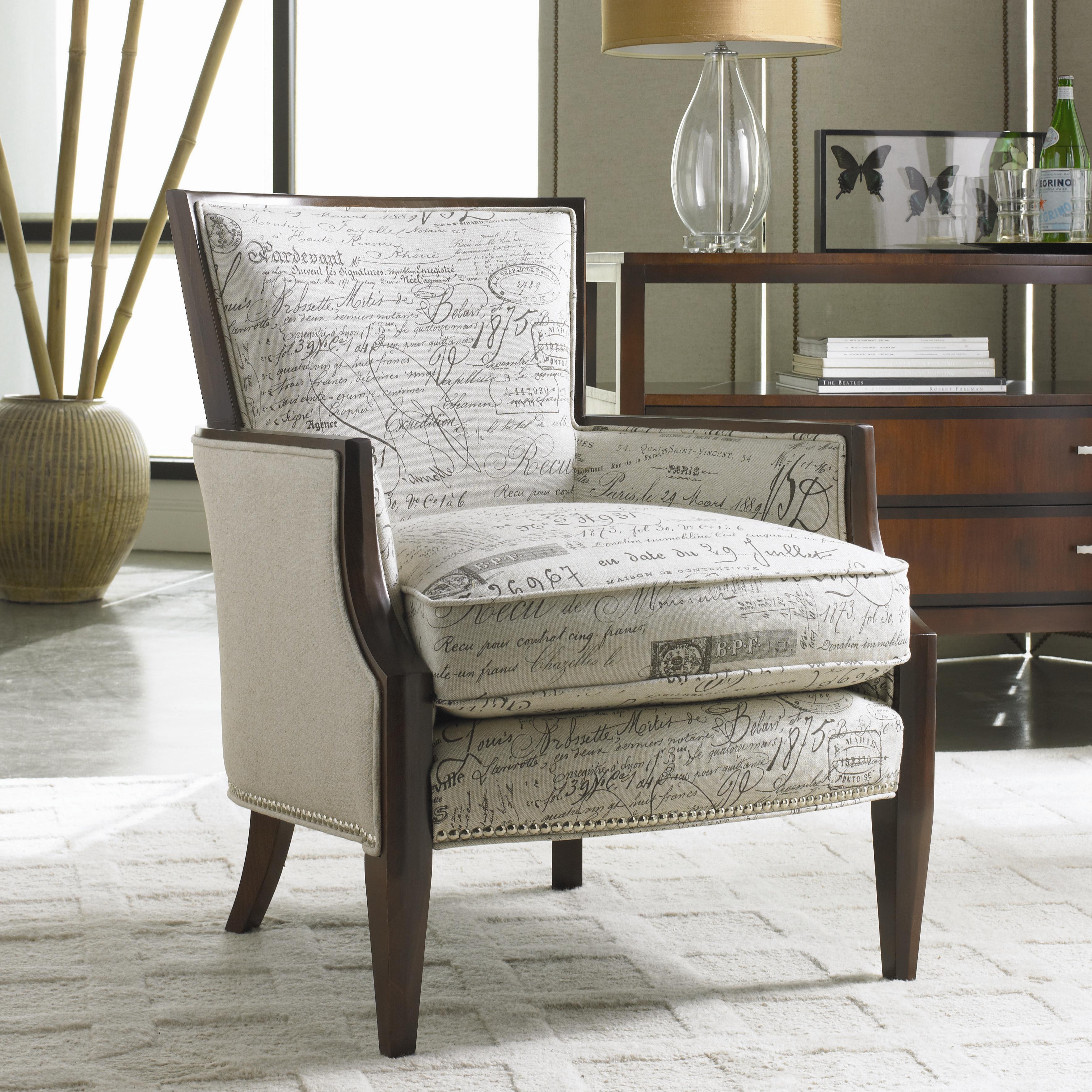Sam Moore Nadia Upholstered Exposed Wood Accent Chair AHFA Exposed